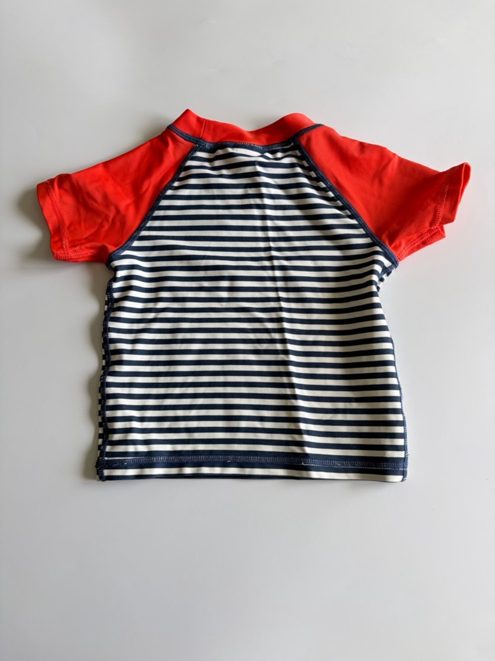 Tucker + Tate Baby Boy Swimsuit Size 12 Months Shirt Shorts Stripes Orange Blue - Picture 3 of 10